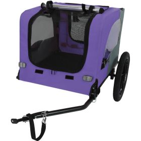 Outdoor Heavy Duty Collapsible Pet Bike Trailer with 16-Inch All-Terrain Wheels & Universal Hitch â€“ Foldable Dog/Cargo Carrier Cart for Bicycles